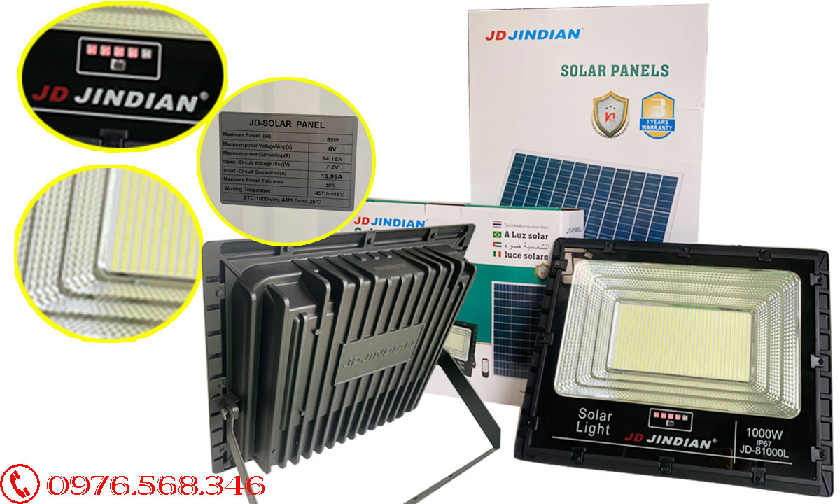 Đèn pha năng lượng mặt trời giá rẻ 1000W Jindian JD-81000